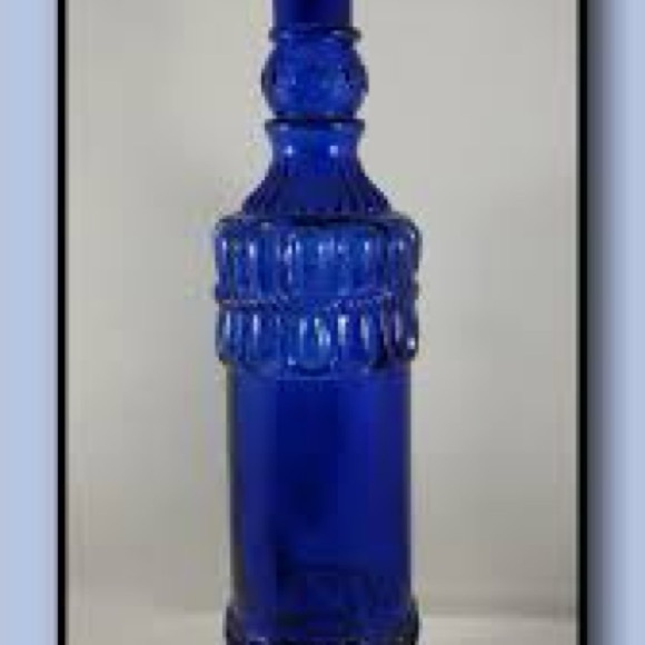 Vintage Colbalt Blue Glass Bottle - Picture 2 of 8